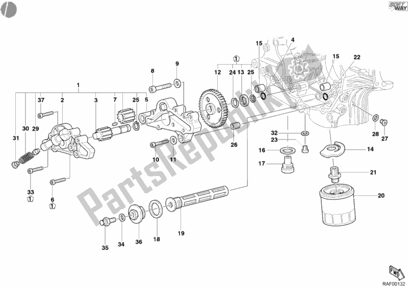 All parts for the Oil Pump - Filter of the Ducati Supersport 800 SS 2003